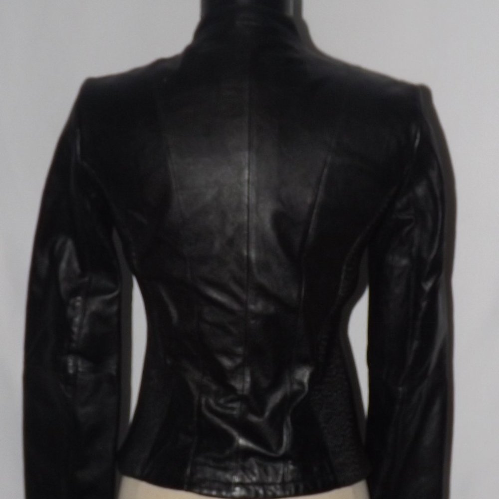 Zara Basic Black Motorcycle Jacket Size: Small - image 5